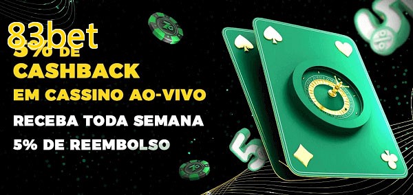 Promoções do cassino ao Vivo 83bet